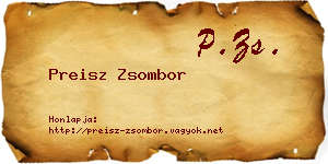 Preisz Zsombor névjegykártya